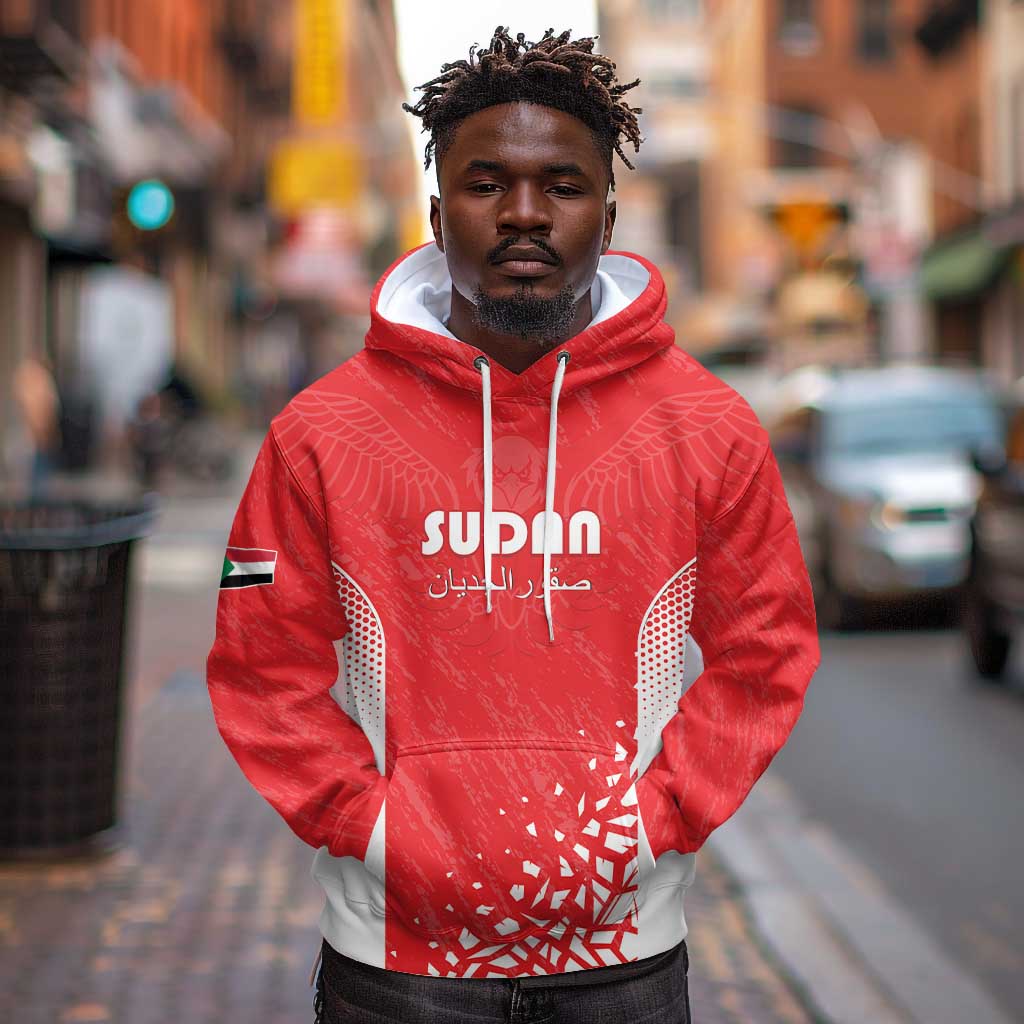 Custom Sudan Football Hoodie Yalla Falcons of Jediane - African Pride