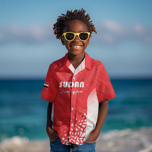 Custom Sudan Football Kid Hawaiian Shirt Yalla Falcons of Jediane - African Pride