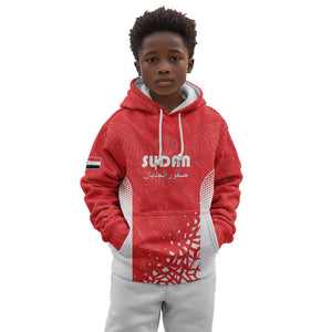 Custom Sudan Football Kid Hoodie Yalla Falcons of Jediane - African Pride