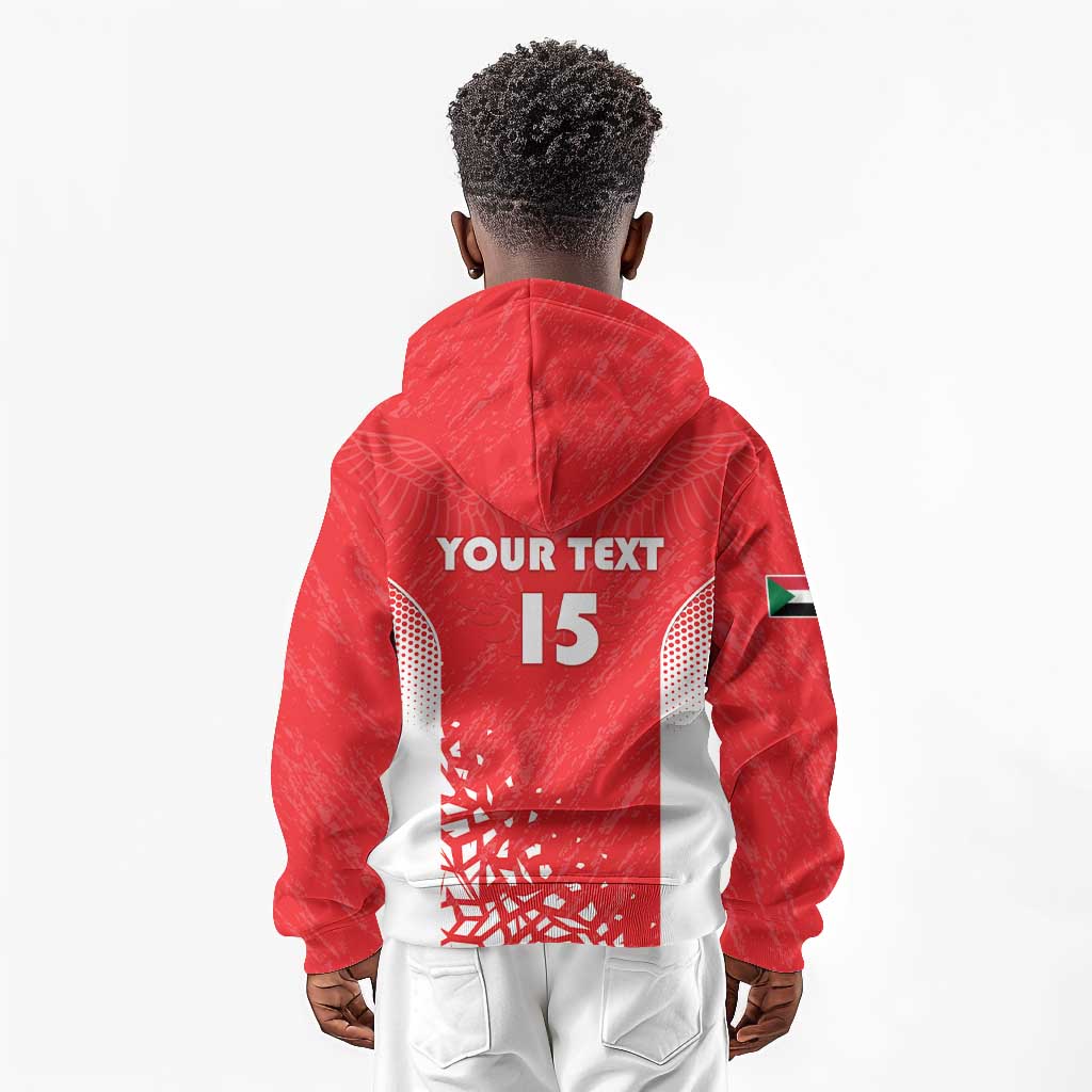 Custom Sudan Football Kid Hoodie Yalla Falcons of Jediane - African Pride