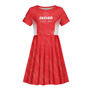 Custom Sudan Football Kid Short Sleeve Dress Yalla Falcons of Jediane - African Pride