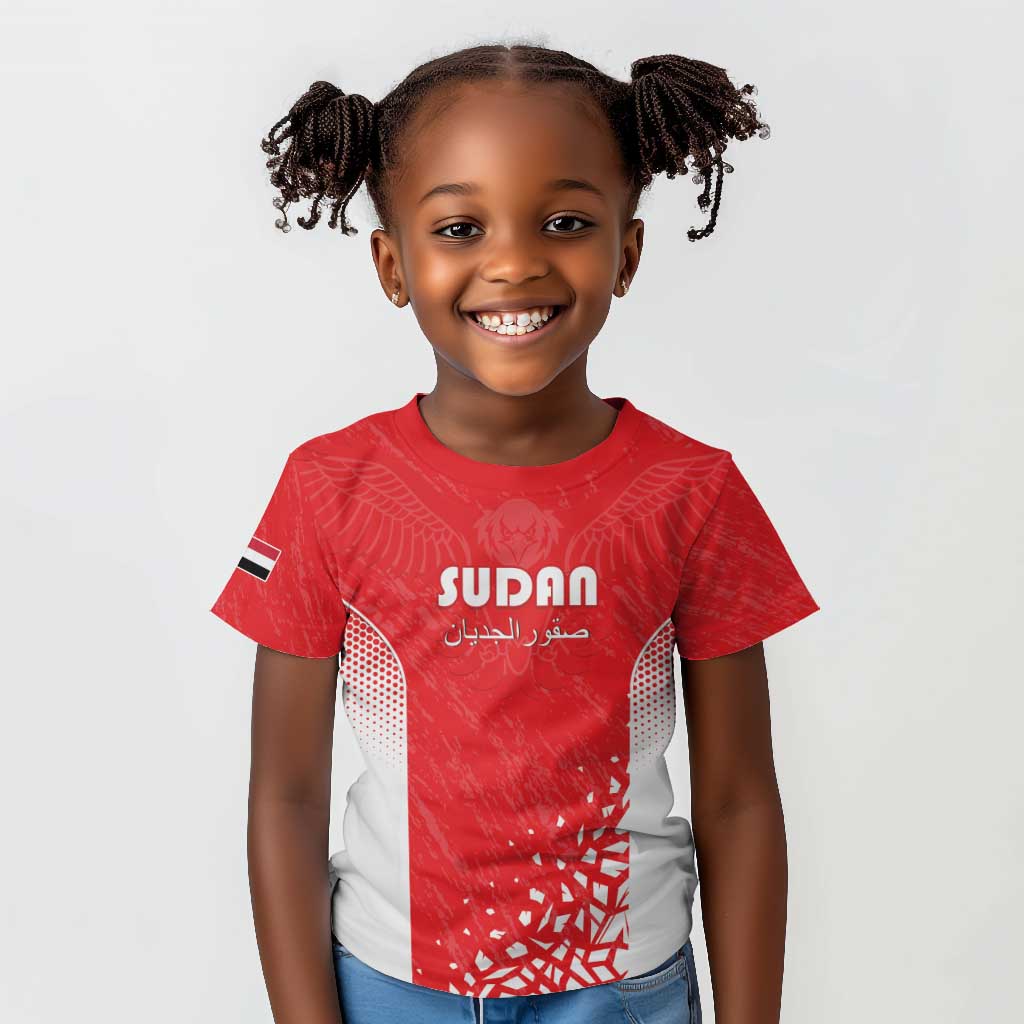 Custom Sudan Football Kid T shirt Yalla Falcons of Jediane - African Pride