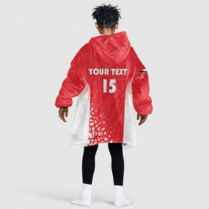 Custom Sudan Football Kid Wearable Blanket Hoodie Yalla Falcons of Jediane - African Pride