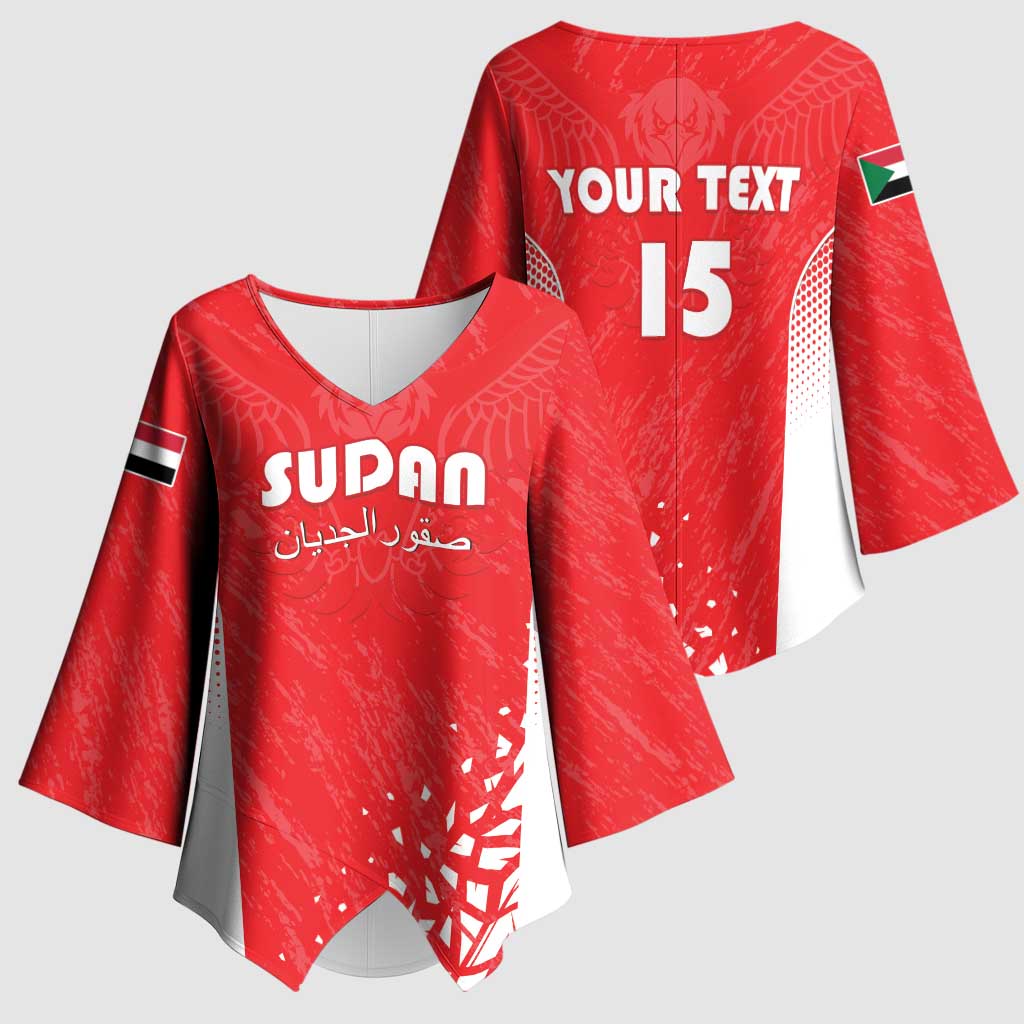 Custom Sudan Football Kimono Sleeve Blouse Come On Falcons of Jediane