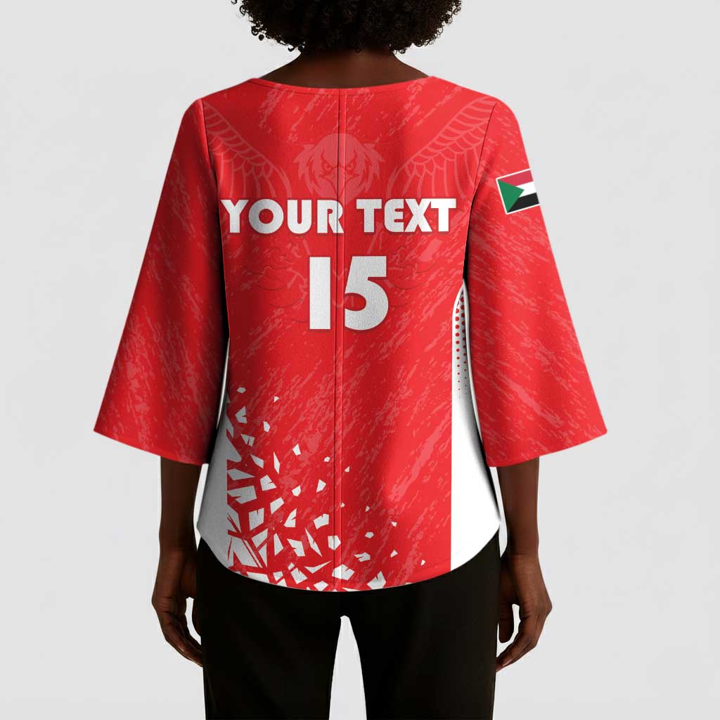 Custom Sudan Football Kimono Sleeve Blouse Come On Falcons of Jediane