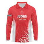 Custom Sudan Football Long Sleeve Polo Shirt Yalla Falcons of Jediane - African Pride