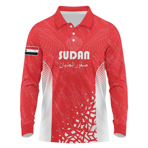 Custom Sudan Football Long Sleeve Polo Shirt Yalla Falcons of Jediane - African Pride
