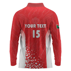 Custom Sudan Football Long Sleeve Polo Shirt Yalla Falcons of Jediane - African Pride
