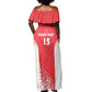 Custom Sudan Football Off Shoulder Maxi Dress Yalla Falcons of Jediane - African Pride