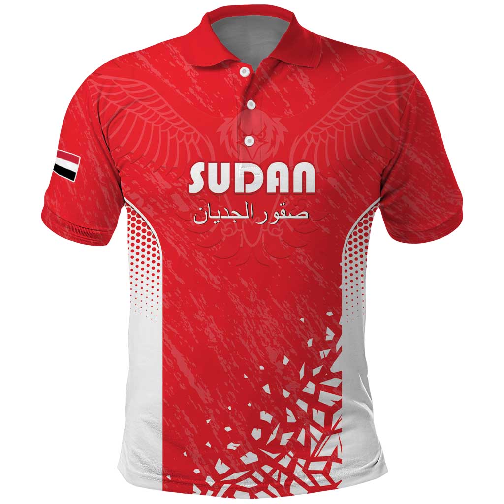Custom Sudan Football Polo Shirt Yalla Falcons of Jediane - African Pride