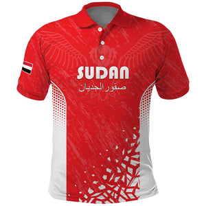 Custom Sudan Football Polo Shirt Yalla Falcons of Jediane - African Pride