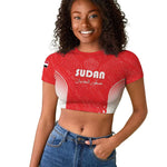 Custom Sudan Football Raglan Cropped T shirt Yalla Falcons of Jediane - African Pride
