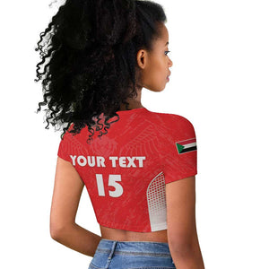 Custom Sudan Football Raglan Cropped T shirt Yalla Falcons of Jediane - African Pride