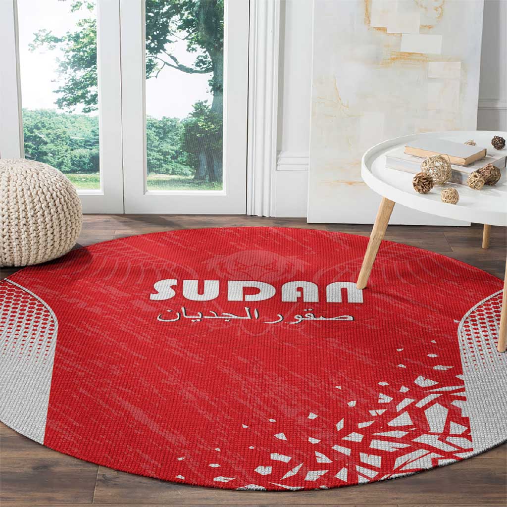 Sudan Football Round Carpet Yalla Falcons of Jediane - African Pride