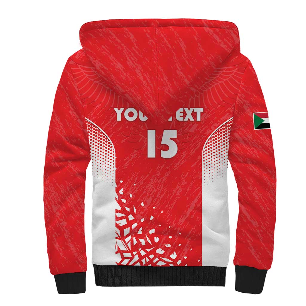 Custom Sudan Football Sherpa Hoodie Yalla Falcons of Jediane - African Pride