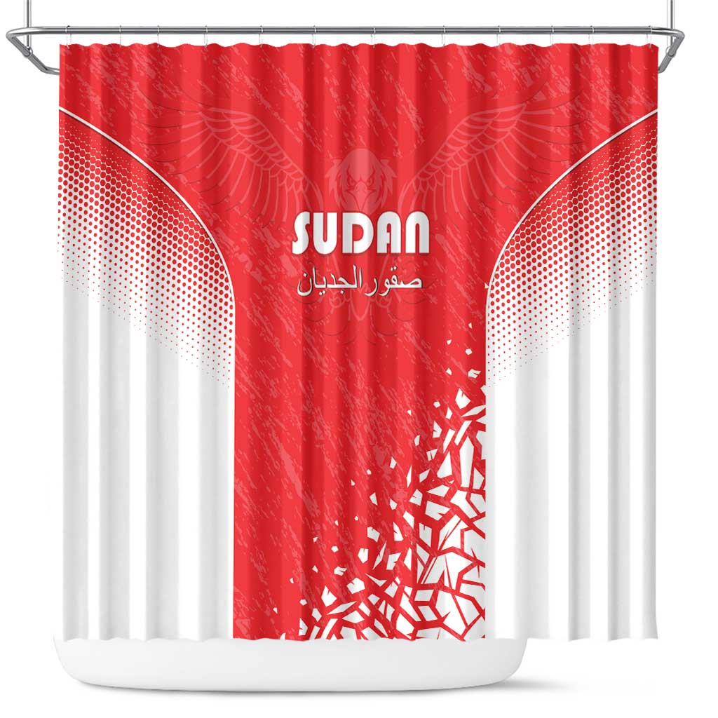 Sudan Football Shower Curtain Yalla Falcons of Jediane - African Pride