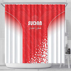 Sudan Football Shower Curtain Yalla Falcons of Jediane - African Pride