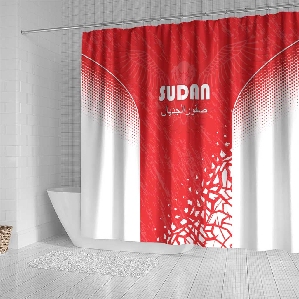 Sudan Football Shower Curtain Yalla Falcons of Jediane - African Pride
