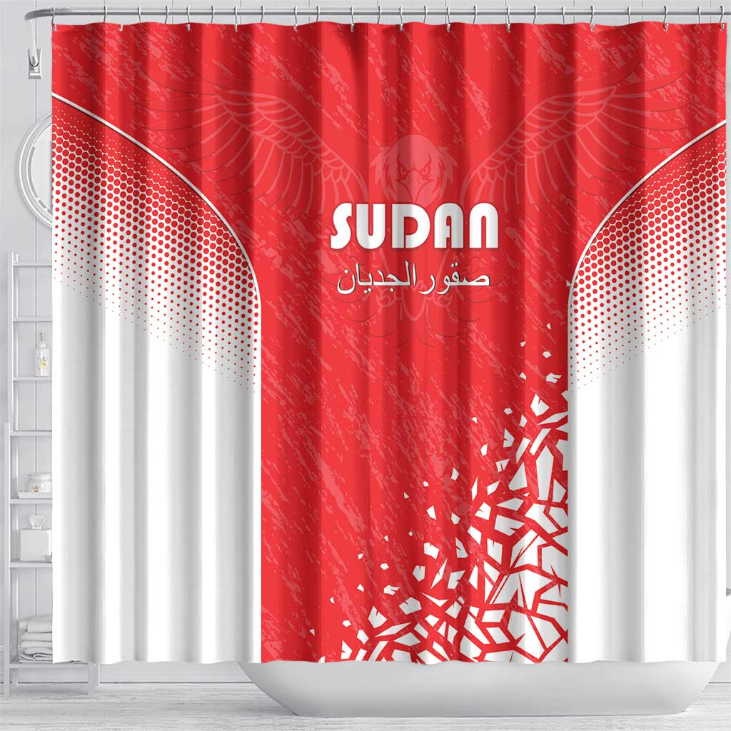 Sudan Football Shower Curtain Yalla Falcons of Jediane - African Pride