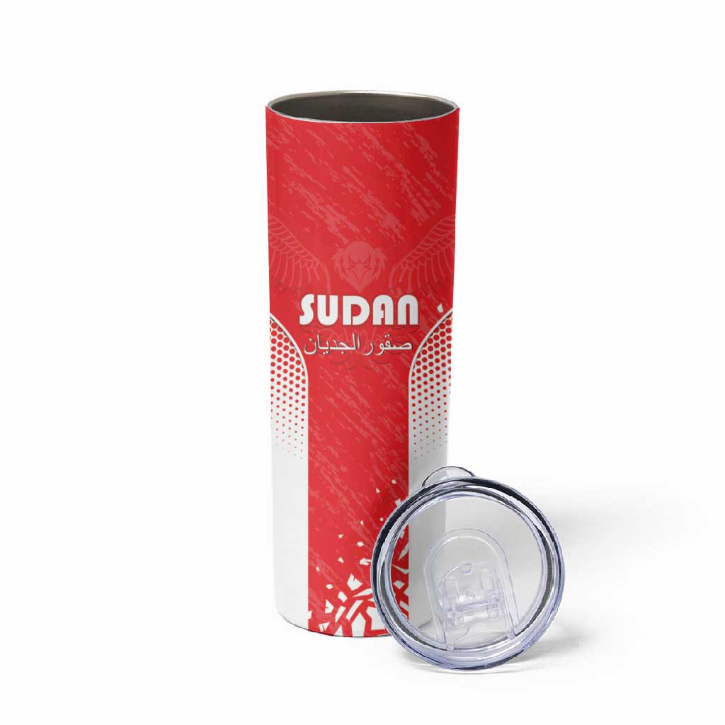 Custom Sudan Football Skinny Tumbler Yalla Falcons of Jediane - African Pride
