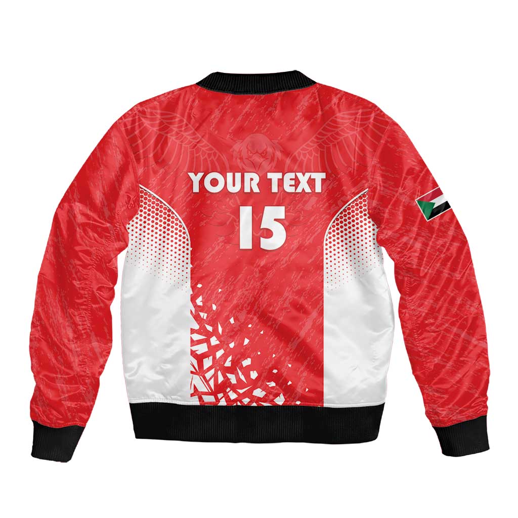 Custom Sudan Football Sleeve Zip Bomber Jacket Yalla Falcons of Jediane - African Pride