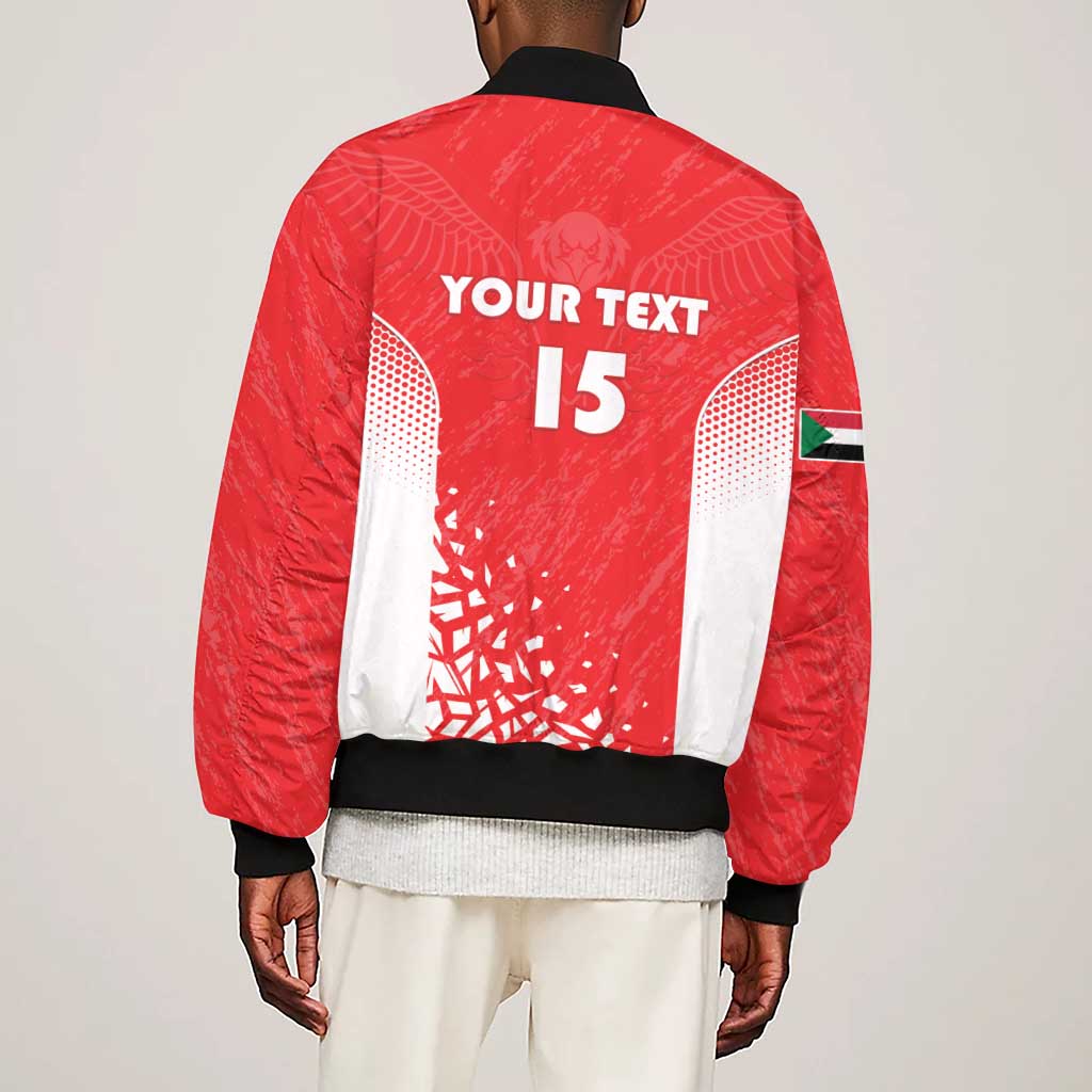 Custom Sudan Football Sleeve Zip Bomber Jacket Yalla Falcons of Jediane - African Pride