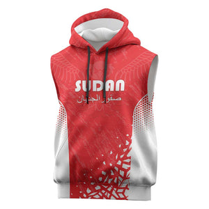Custom Sudan Football Sleeveless Hoodie Yalla Falcons of Jediane - African Pride