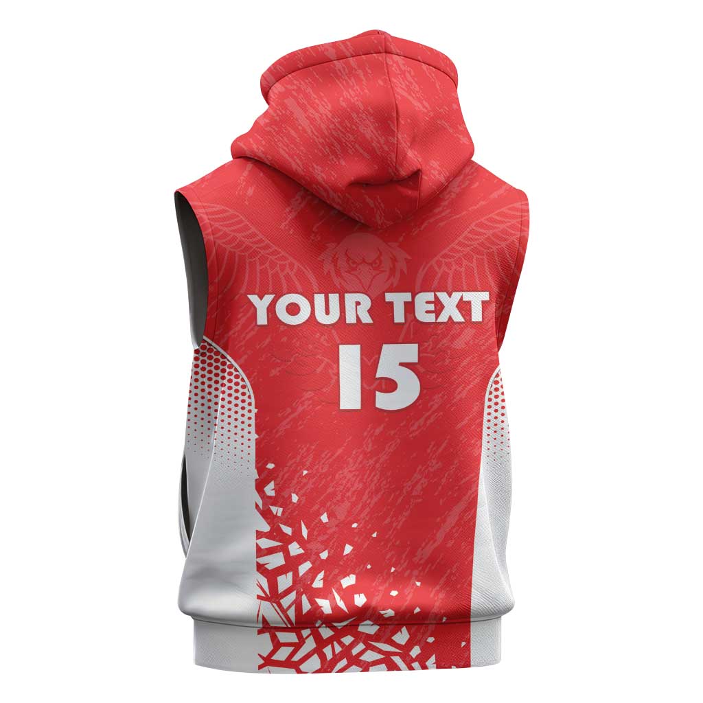 Custom Sudan Football Sleeveless Hoodie Yalla Falcons of Jediane - African Pride