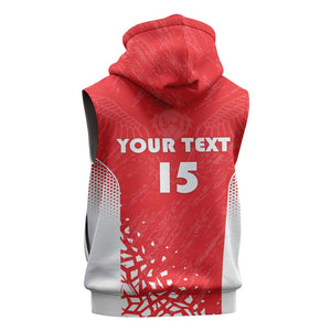 Custom Sudan Football Sleeveless Hoodie Yalla Falcons of Jediane - African Pride