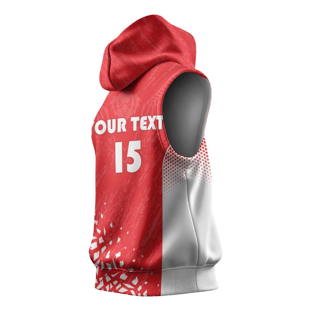 Custom Sudan Football Sleeveless Hoodie Yalla Falcons of Jediane - African Pride