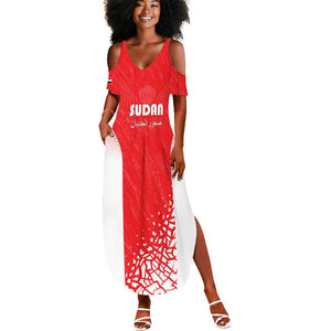 Custom Sudan Football Summer Maxi Dress Yalla Falcons of Jediane - African Pride