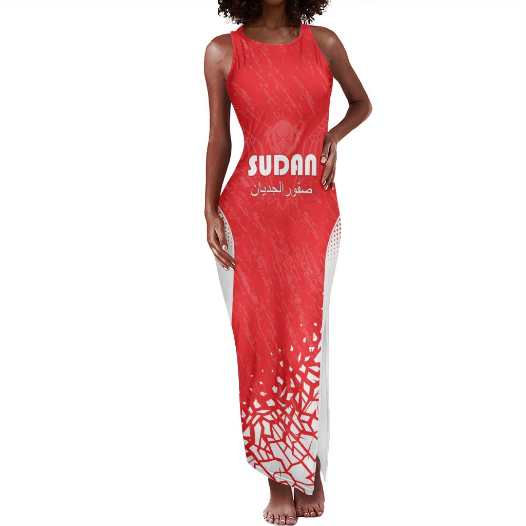 Custom Sudan Football Tank Maxi Dress Yalla Falcons of Jediane - African Pride
