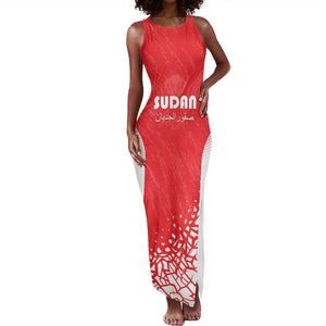 Custom Sudan Football Tank Maxi Dress Yalla Falcons of Jediane - African Pride