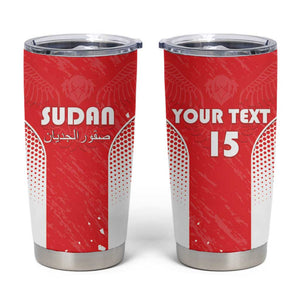 Custom Sudan Football Tumbler Cup Yalla Falcons of Jediane - African Pride