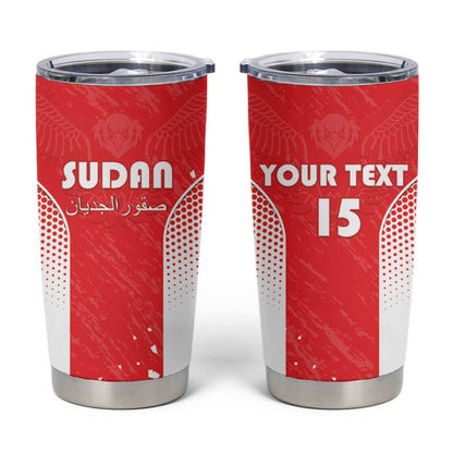 Custom Sudan Football Tumbler Cup Yalla Falcons of Jediane - African Pride