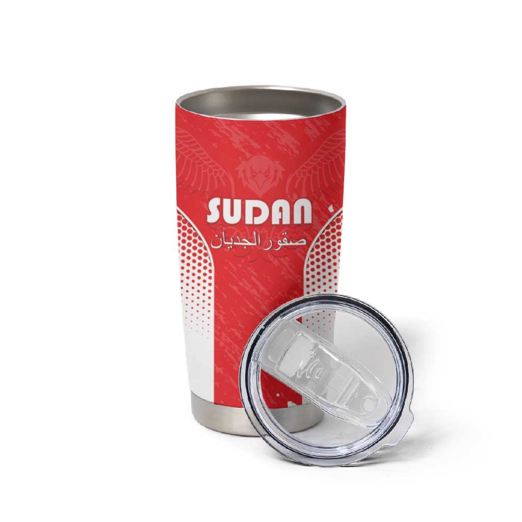 Custom Sudan Football Tumbler Cup Yalla Falcons of Jediane - African Pride