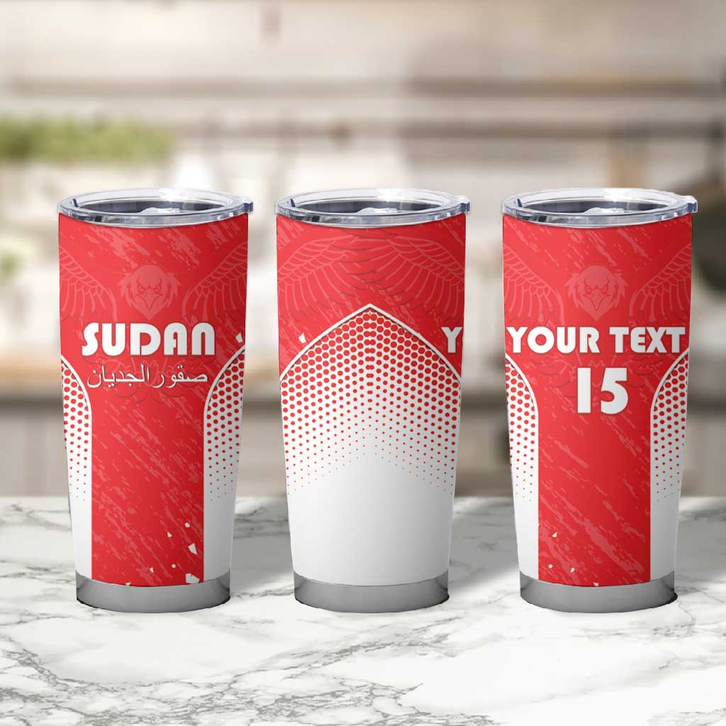 Custom Sudan Football Tumbler Cup Yalla Falcons of Jediane - African Pride