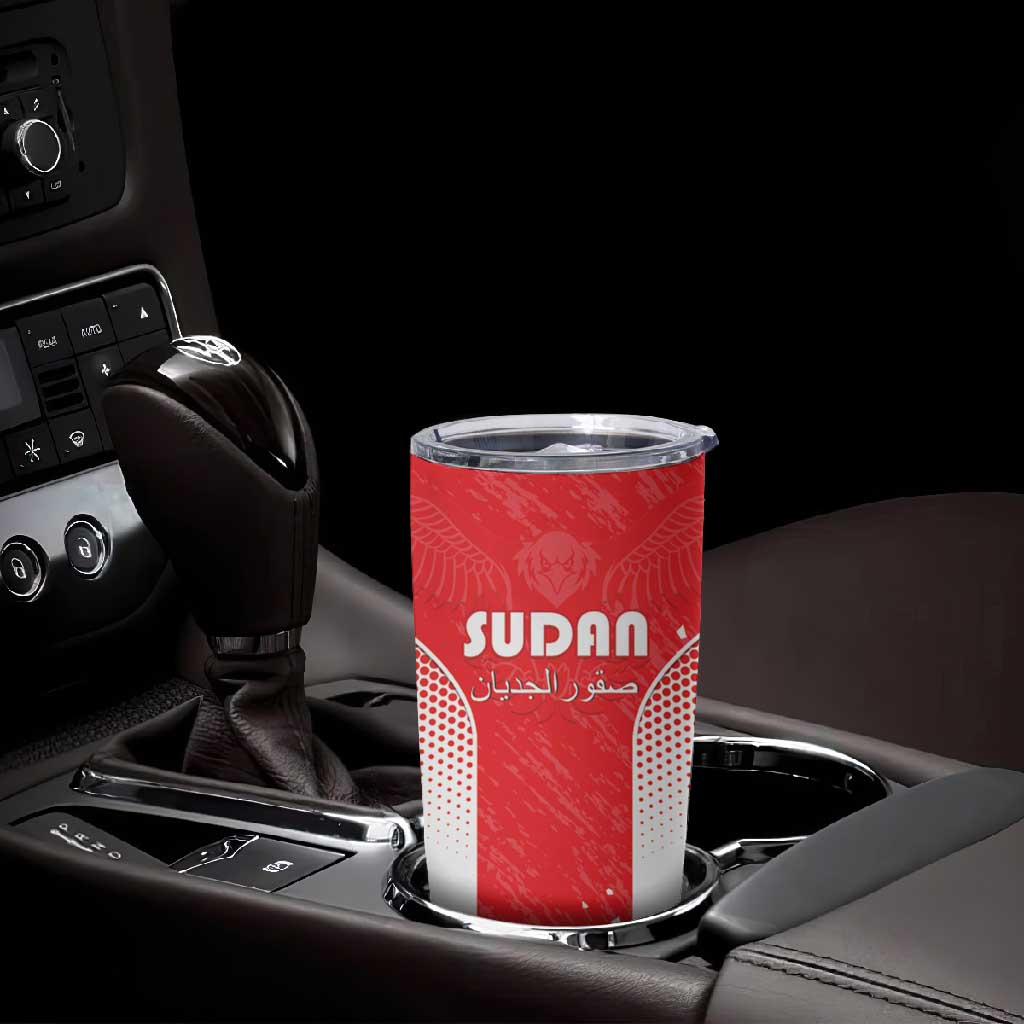 Custom Sudan Football Tumbler Cup Yalla Falcons of Jediane - African Pride