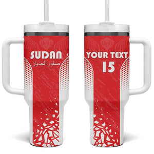 Custom Sudan Football Tumbler With Handle Yalla Falcons of Jediane - African Pride