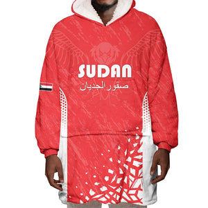 Custom Sudan Football Wearable Blanket Hoodie Yalla Falcons of Jediane - African Pride