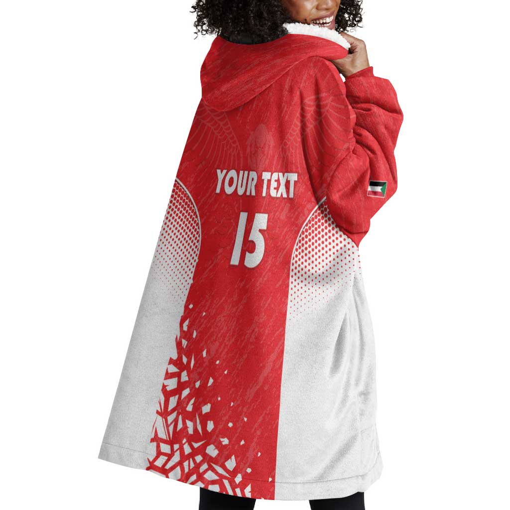 Custom Sudan Football Wearable Blanket Hoodie Yalla Falcons of Jediane - African Pride