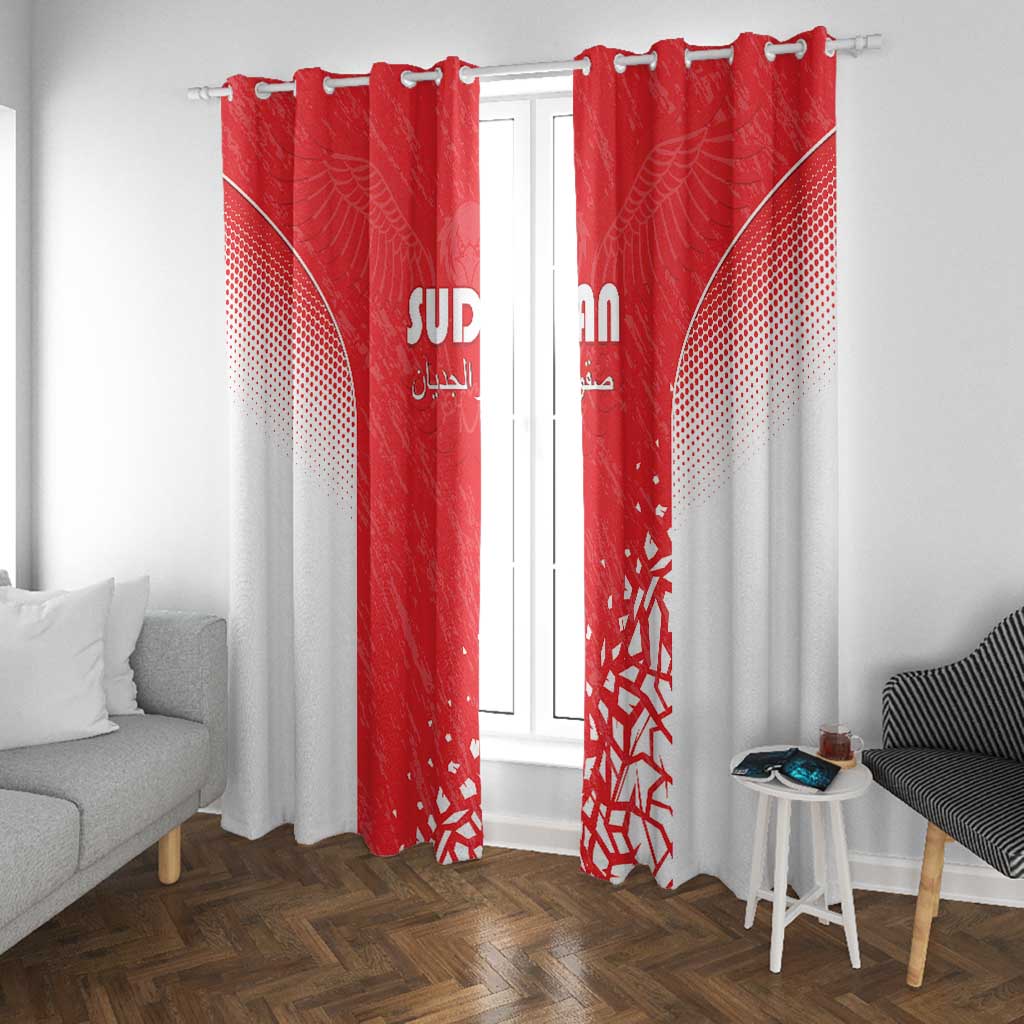 Sudan Football Window Curtain Yalla Falcons of Jediane - African Pride