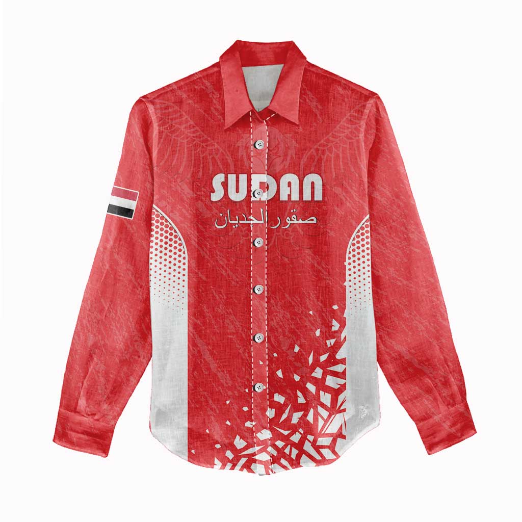 Custom Sudan Football Women Casual Shirt Yalla Falcons of Jediane - African Pride