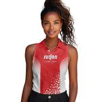 Custom Sudan Football Women Sleeveless Polo Shirt Yalla Falcons of Jediane - African Pride