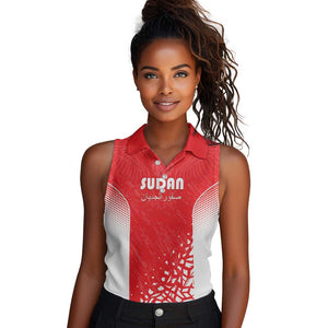 Custom Sudan Football Women Sleeveless Polo Shirt Yalla Falcons of Jediane - African Pride
