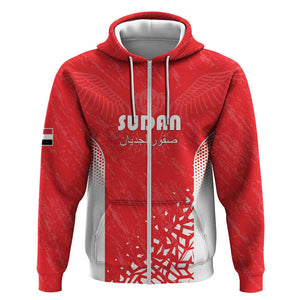 Custom Sudan Football Zip Hoodie Yalla Falcons of Jediane - African Pride