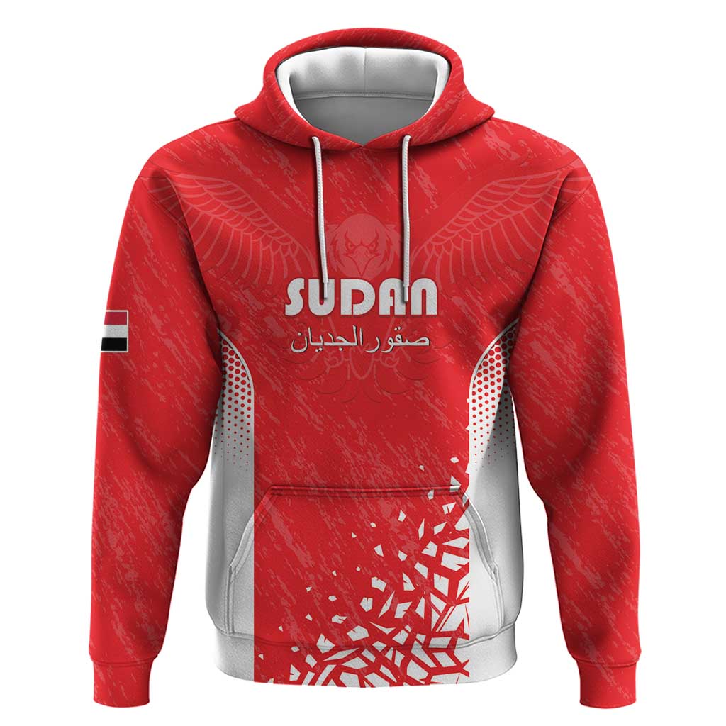 Custom Sudan Football Zip Hoodie Yalla Falcons of Jediane - African Pride