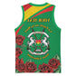 Personalized Burkina Faso Basketball Jersey White Stallion With Red Rose - Republic Day - African Pride
