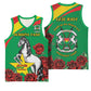 Personalized Burkina Faso Basketball Jersey White Stallion With Red Rose - Republic Day - African Pride