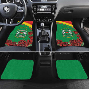 Personalized Burkina Faso Car Mats White Stallion With Red Rose - Republic Day